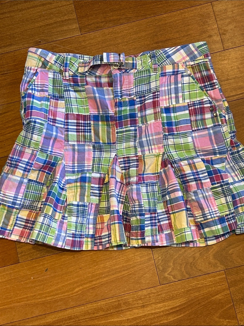 Pastel Patchwork Flare Mini Skirt